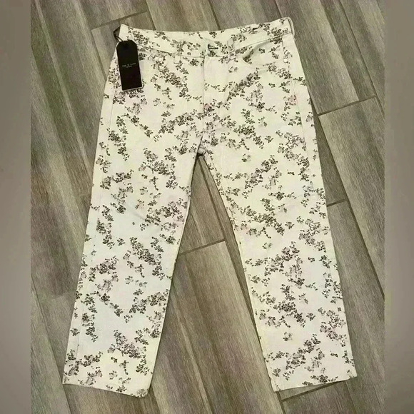 NWT Rag & Bone Floral “Boyfriend” Jeans, Size 27, Ankle Length - Picture 2 of 5